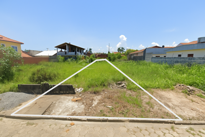 Terreno - Amplo com  quartos  a 900,00 metros praia.