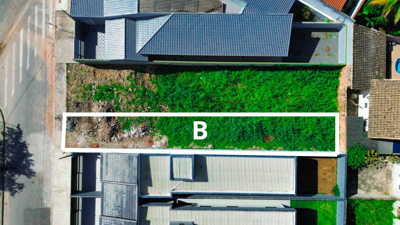 Terreno - Parte de lote com  quartos  a 1500,00 metros praia.