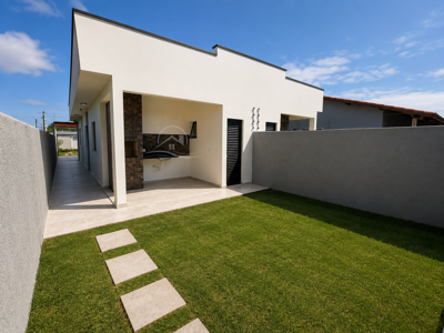 Casa - Térrea com piscina com 2 quartos (sendo 1 suite(s)) a 300,00 metros praia.